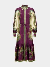 Alémais Purple Ruthie Silk Blend Midi Shirtdress