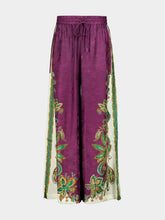 Alémais Purple Ruthie Silk Blend Wide-Leg Trousers