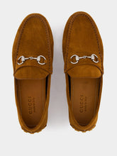 Gucci Cuir Brown Suede Horsebit Moccasins