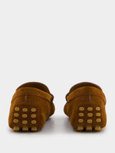 Gucci Cuir Brown Suede Horsebit Moccasins
