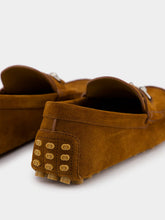 Gucci Cuir Brown Suede Horsebit Moccasins