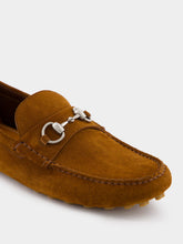 Gucci Cuir Brown Suede Horsebit Moccasins