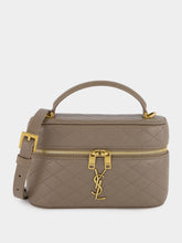 Saint Laurent Plaza Taupe Gaby Vanity Bag in Lambskin