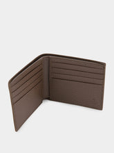 Gucci Beige GG Supreme Bi-Fold Wallet with Brown Leather Interior