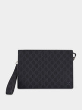 Gucci Black GG Supreme Small Pouch with Ceramic-Effect GG Detail
