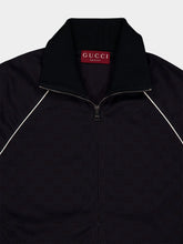 Gucci Navy Blue GG Nylon and Jersey Zip Jacket