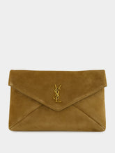 Saint Laurent Golden Leaf Cassandre Suede Envelope Pouch