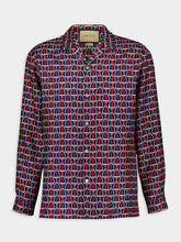 Gucci Horsebit Print Silk Shirt