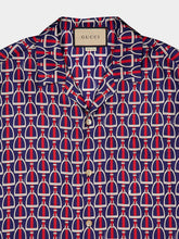 Gucci Horsebit Print Silk Shirt