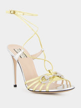 Metallic Silver and Gold Crystal 105mm Sandals
