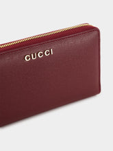 Gucci Ancora Red Zip Around Wallet with Script