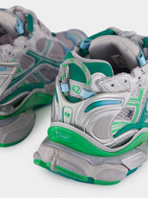 Balenciaga Grey Green and Blue Runner Sneakers
