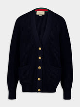 Gucci Rib Stitch Wool Cashmere Cardigan