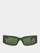 Balenciaga Green Rectangle Frame Sunglasses