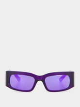 Balenciaga Purple Rectangle Frame Sunglasses
