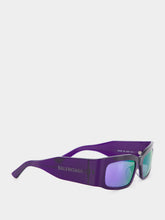 Balenciaga Purple Rectangle Frame Sunglasses