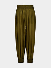 Zimmermann Olive Green Mahon Silk Harem Pants
