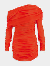 Saint Laurent Silk Muslin One-Shoulder Dress