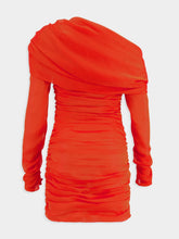 Saint Laurent Silk Muslin One-Shoulder Dress