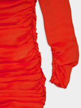 Saint Laurent Silk Muslin One-Shoulder Dress