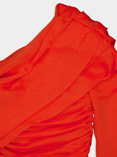 Saint Laurent Silk Muslin One-Shoulder Dress