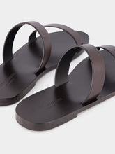 Saint Laurent Ultra Dark Brown Pepe Leather Slide Sandals