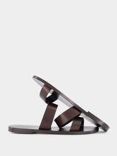 Saint Laurent Ultra Dark Brown Pepe Leather Slide Sandals