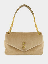 Saint Laurent Calypso Large Envelope Bag in Dry Grain Suede