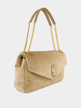 Saint Laurent Calypso Large Envelope Bag in Dry Grain Suede