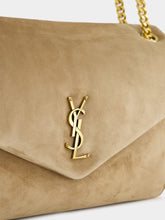Saint Laurent Calypso Large Envelope Bag in Dry Grain Suede