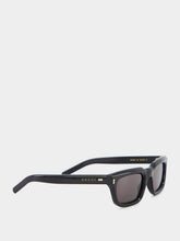 Gucci Shiny Black Rectangular Sunglasses
