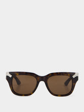 Alexander McQueen Havana Punk Rivet Square Sunglasses