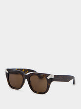Alexander McQueen Havana Punk Rivet Square Sunglasses
