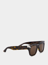 Alexander McQueen Havana Punk Rivet Square Sunglasses