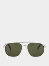 Alexander McQueen Green Floating Skull Metal Caravan Sunglasses
