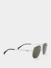 Alexander McQueen Green Floating Skull Metal Caravan Sunglasses