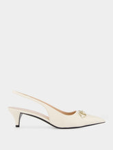 Gucci White Horsebit Slingback 45mm Pump