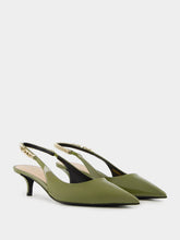 Gucci Dark Green Patent Leather Signoria Slingback Pumps