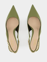 Gucci Dark Green Patent Leather Signoria Slingback Pumps