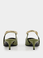 Gucci Dark Green Patent Leather Signoria Slingback Pumps