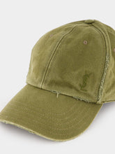 Saint Laurent Cassandre Washed Khaki Denim Cap