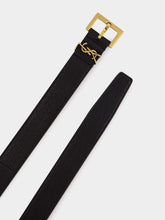 Saint Laurent Black Grained Lambskin Cassandre Belt