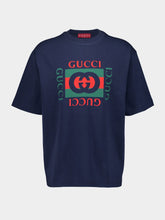 Gucci Navy Cotton T-Shirt with Print