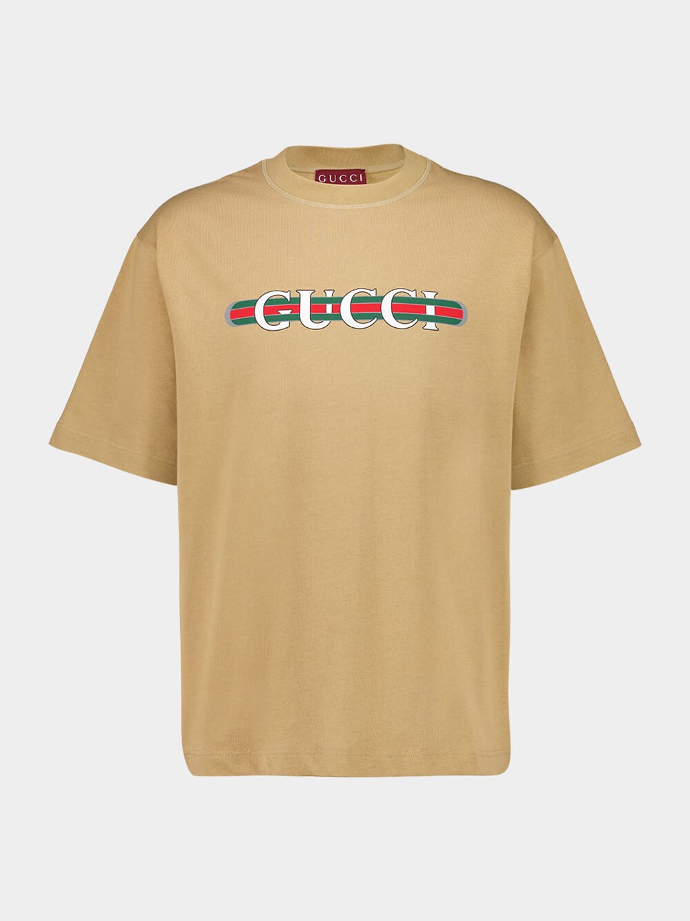 Gucci Camel Printed Cotton Jersey T-Shirt Fashion Clinic