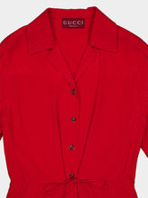 Gucci Red Silk Jacquard Dress
