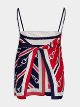 Gucci Horsebit Print Silk Top