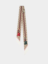 Gucci Beige and Ebony GG Valigeria Printed Silk Twill Ribbon
