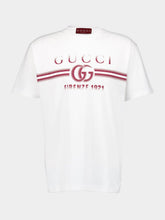 Gucci White Cotton Jersey T-Shirt with Gucci Print