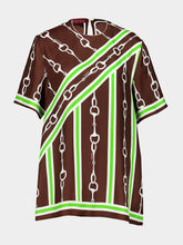 Gucci Horsebit Stripe Silk Top