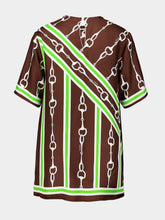 Gucci Horsebit Stripe Silk Top